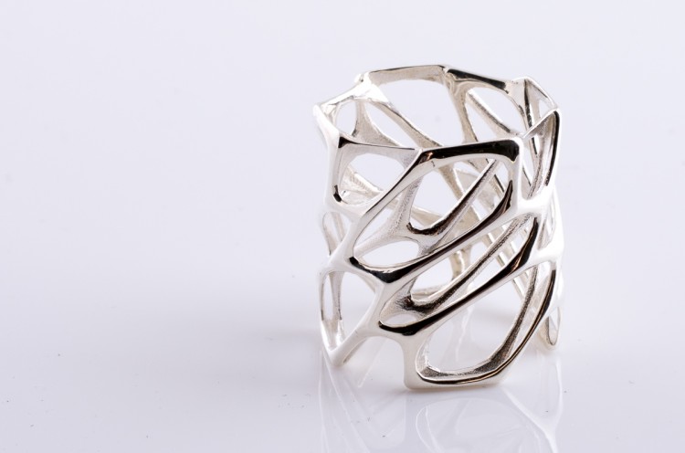 cell cycle ring in sterling silver