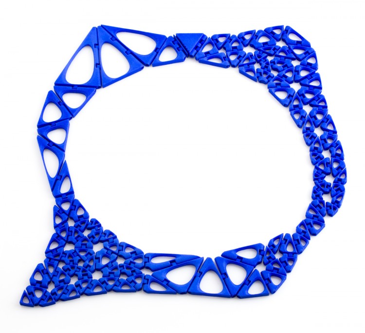 kinematics necklace in hand-dyed blue