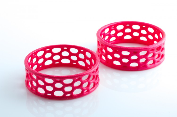 cell cycle bracelets in hand-dyed neon pink nylon