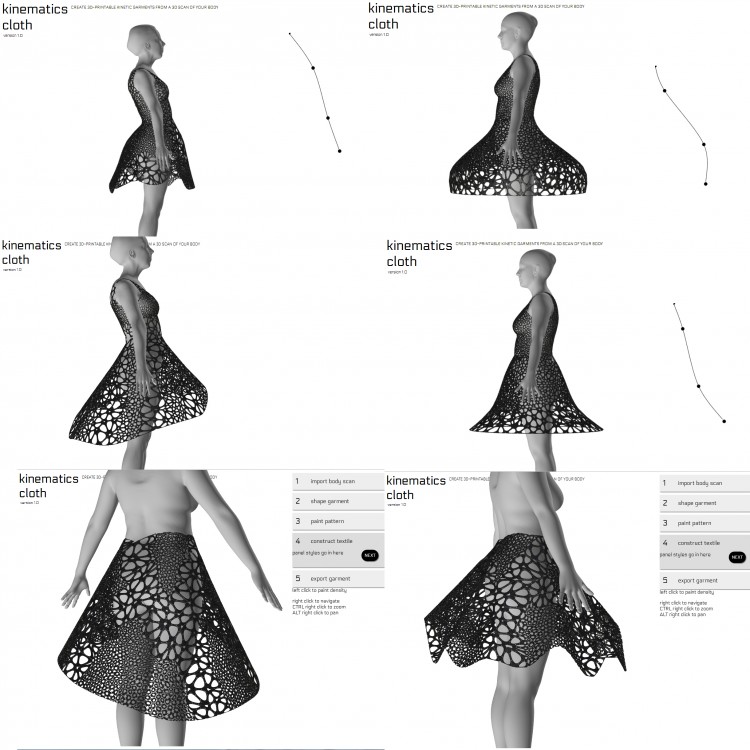 The new Kinematics Cloth application can design a huge variety of custom-fit clothing for 3D printing