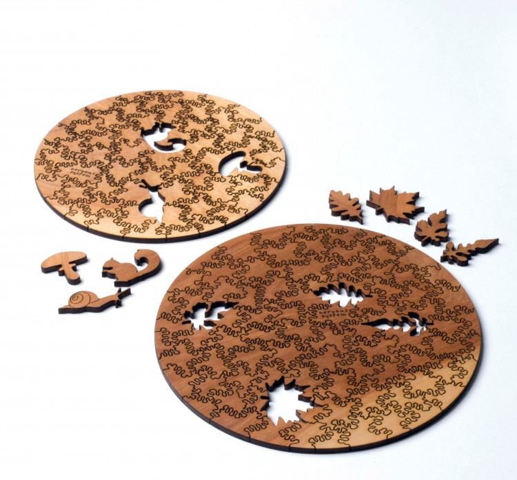 our puzzles are made from birch plywood. one side will feature your image and the other displays natural wood grain