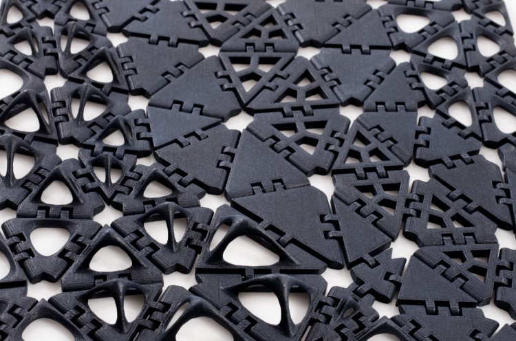 Kinematics Swatch -pattern mix  | selectively laser sintered nylon, dyed black | 8 x 8 inches