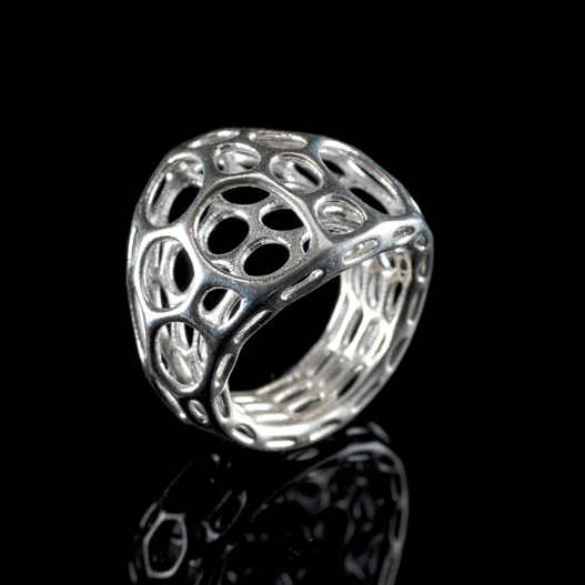 silver 2-layer center ring