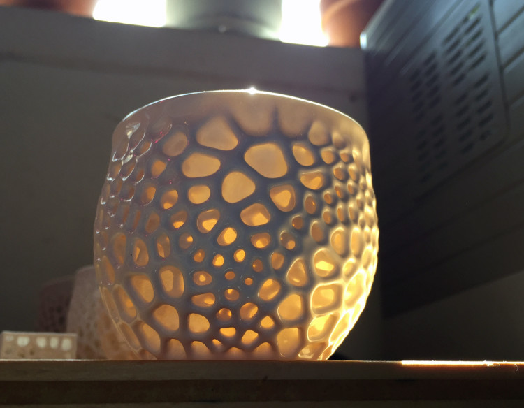 the cup has a translucent quality even after being glazed