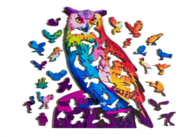 A Hoot of Many Colors – a wooden puzzle for birders