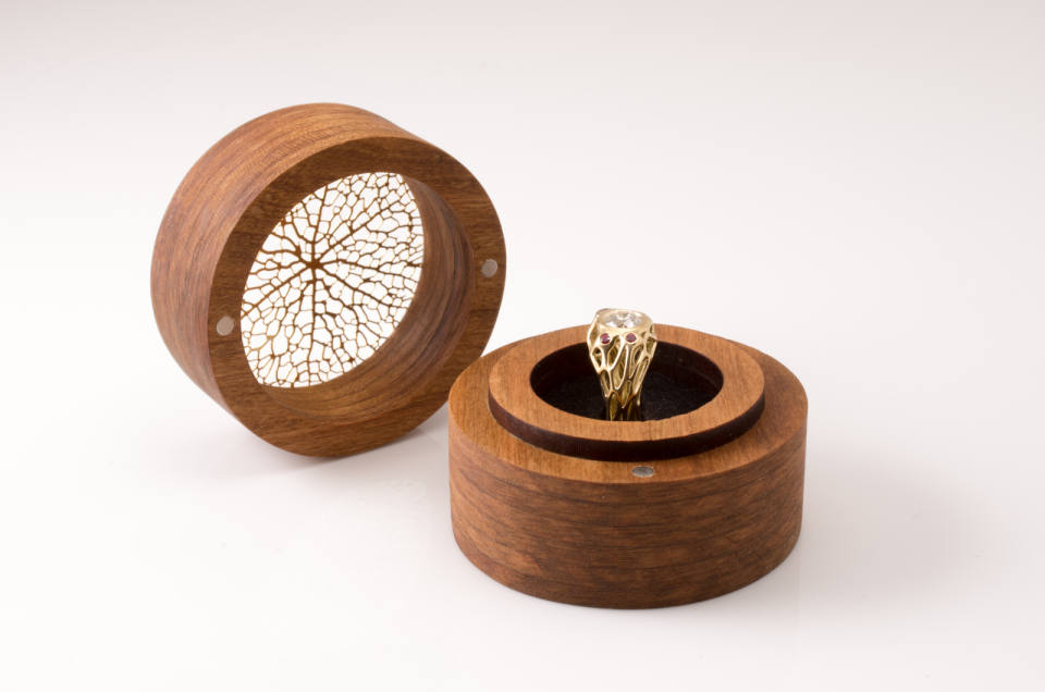 Premium Wood Double Ring Box | Wedding Ring Box - ETRNL