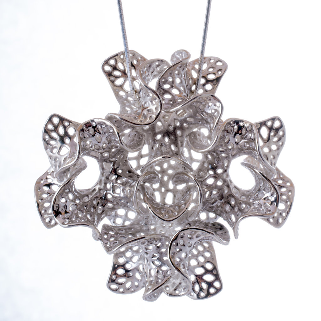 Silver Orchid Necklace