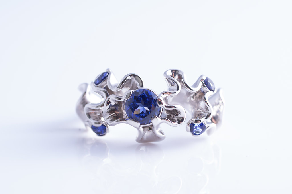 Florescence Sapphire Engagement Ring