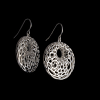 silver Cellular Earrings